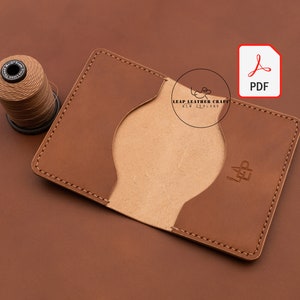 Modello da 2 dollari! Portafoglio porta carte bifold n. 401. Modello artigianale in pelle PDF A4