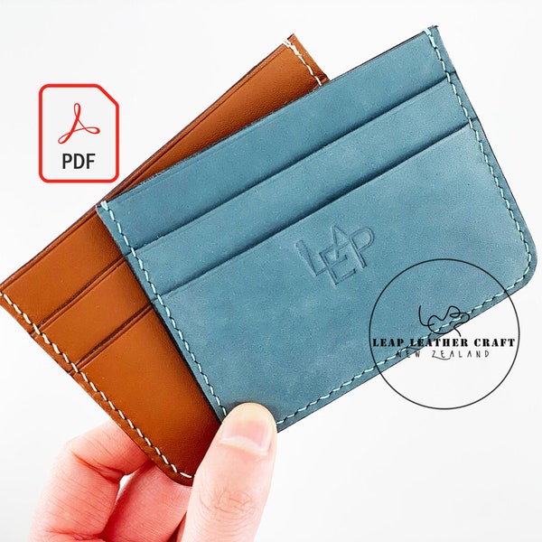 2 Dollars Pattern! No.406 Card Holder. Leather Hand Craft Pattern PDF A4