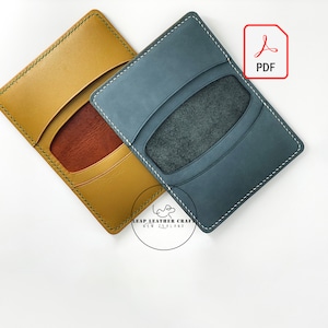 Patroon van 3 dollar! Nr.402 Tweevoudige kaarthouder. Lederen handwerkpatroon PDF A4