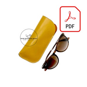 ¡Patrón de 2 dólares! No.202 Fundas para estuches para gafas. Patrón de artesanía en cuero PDF A4