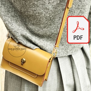 4 Dollar Muster! No.108 Horizontale Kleine Essential Umhängetasche. Leder Handarbeit Schnittmuster PDF A4