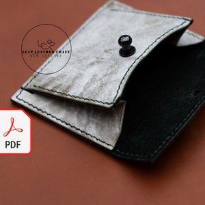 ¡Patrón de 3 dólares! Cartera tarjetero No.405 Nuevo diseño. Patrón de artesanía en cuero PDF A4