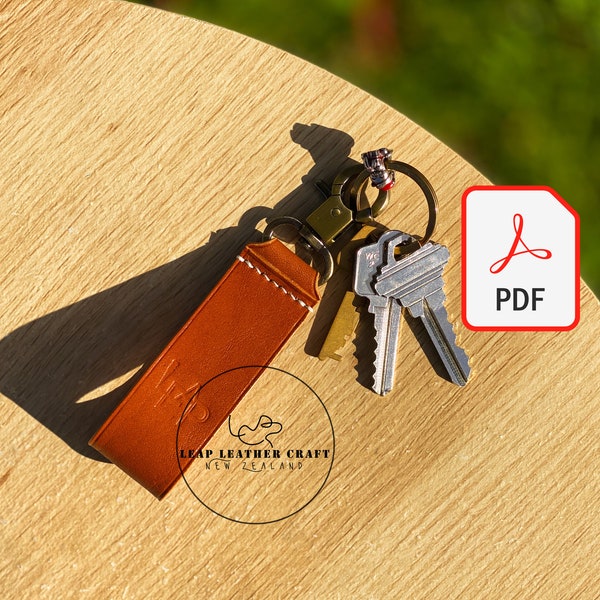 2 Dollars Pattern! No.506 Key Ring Key Charm. Leather Hand Craft Pattern PDF A4