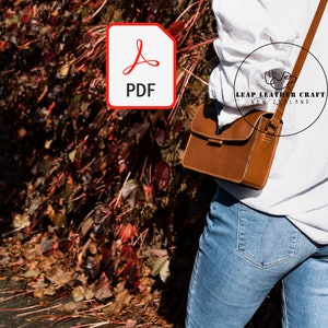 ¡Patrón de 4 dólares! No.111 Bolso de hombro de piel de tamaño mediano. Patrón de artesanía en cuero PDF A4
