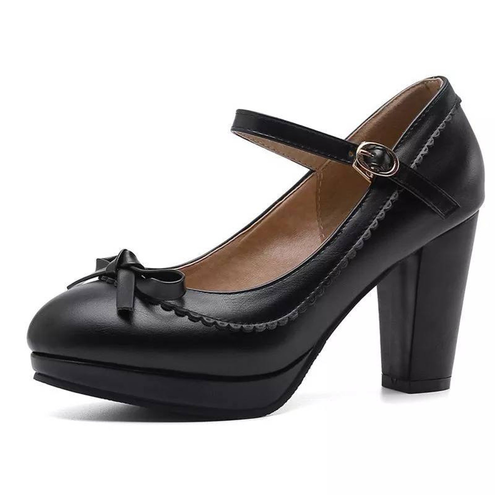 Jane Heels Mary Jane Shoes Heel Vintage Mary Janes High - Etsy UK