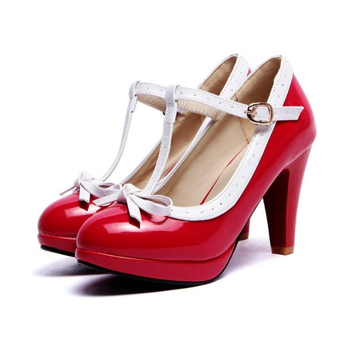 Jane Heels Mary Jane Shoes Heel Vintage Mary Janes High - Etsy
