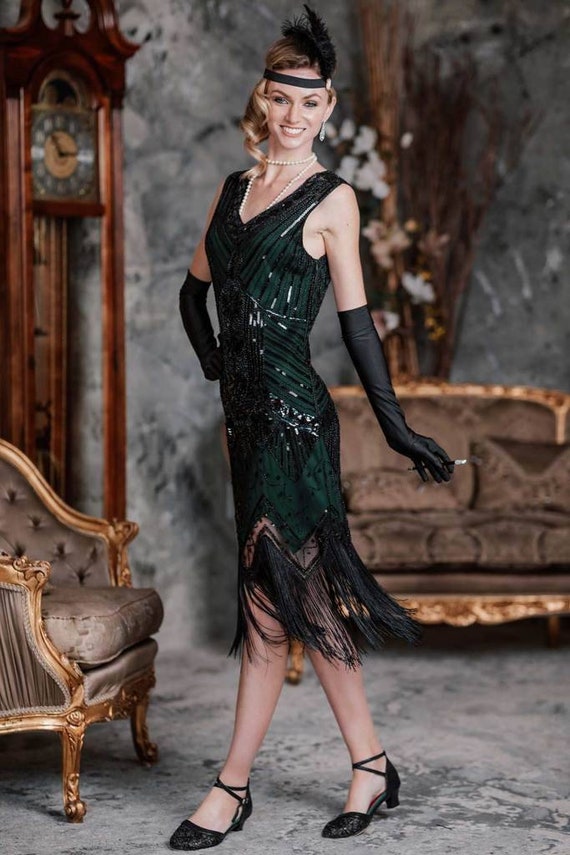 Flapper Gatsby Ann Dress Prom Fringe Dress 1920s Vintage - Denmark