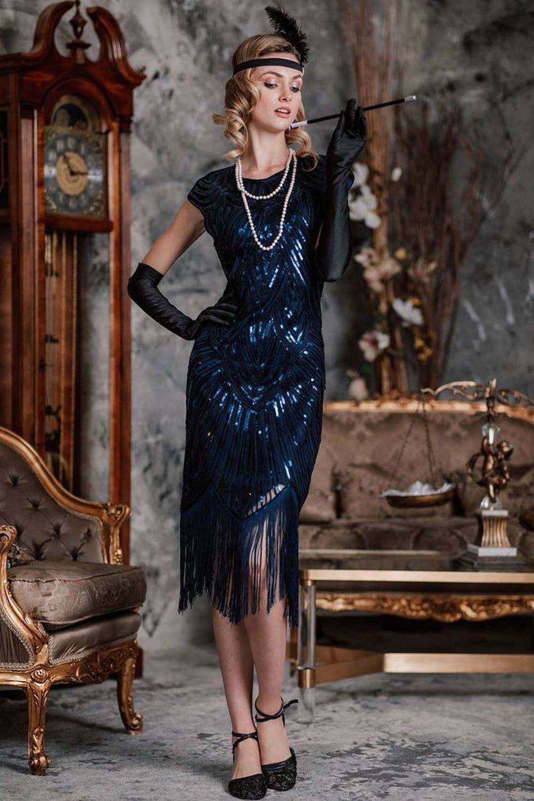Flapper Gatsby Dress Erma Prom Fringe Dress 1920s Vintage - Etsy