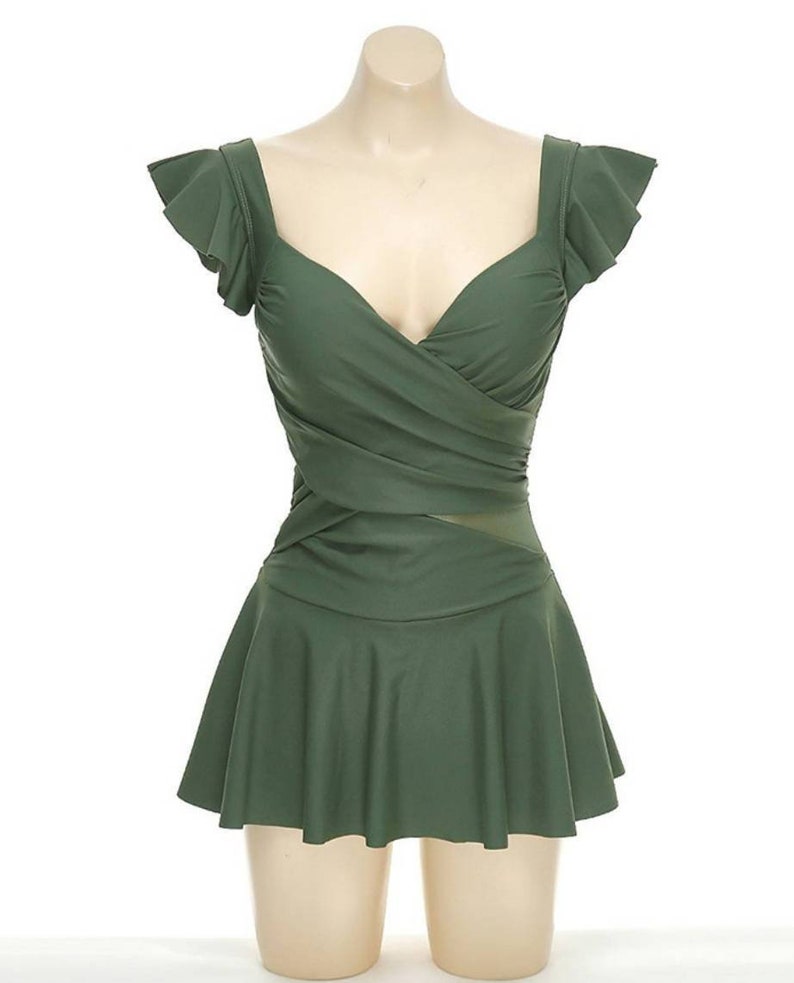 swimwear Sexy Vintage Swimsuit Femme Fatale ruffled 1960s 60s Classic 50s Pin Up Swimsuit Swimsuit retro 1950s Bikini Swimsuit