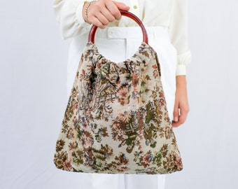 Retro shoper bag vintage shopping handbag