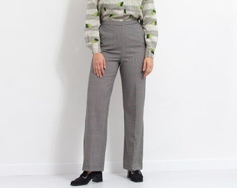Vintage houndstooth pattern pants vintage formal trousers minimalist women size M