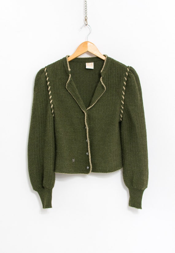 Trachten cardigan wool puff sleeve sweater Julius… - image 8