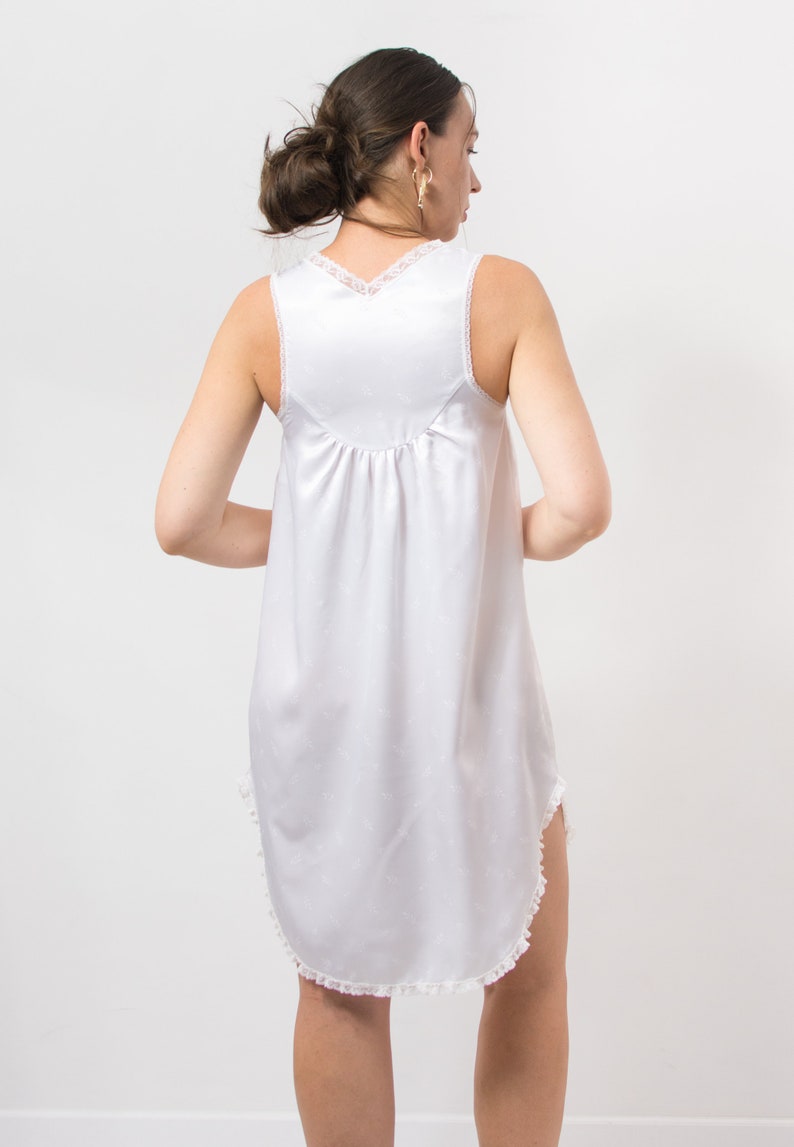 Christian Dior Vintage sleeping dress boho satin white romantic women size XS/S image 10