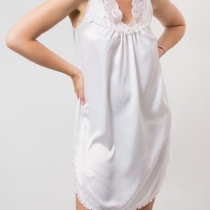Christian Dior Vintage sleeping dress boho satin white romantic women size XS/S image 6