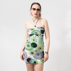 Mini Cocktailkleid Y2K Neckholder Bodycon Sommer Party Damen Größe M