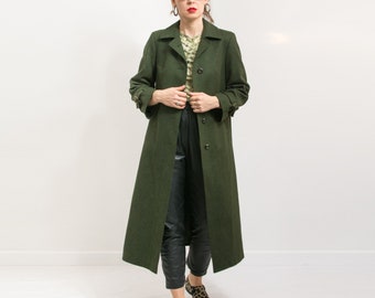 Trachten wool coat Vintage Bavarian green overcoat women size L