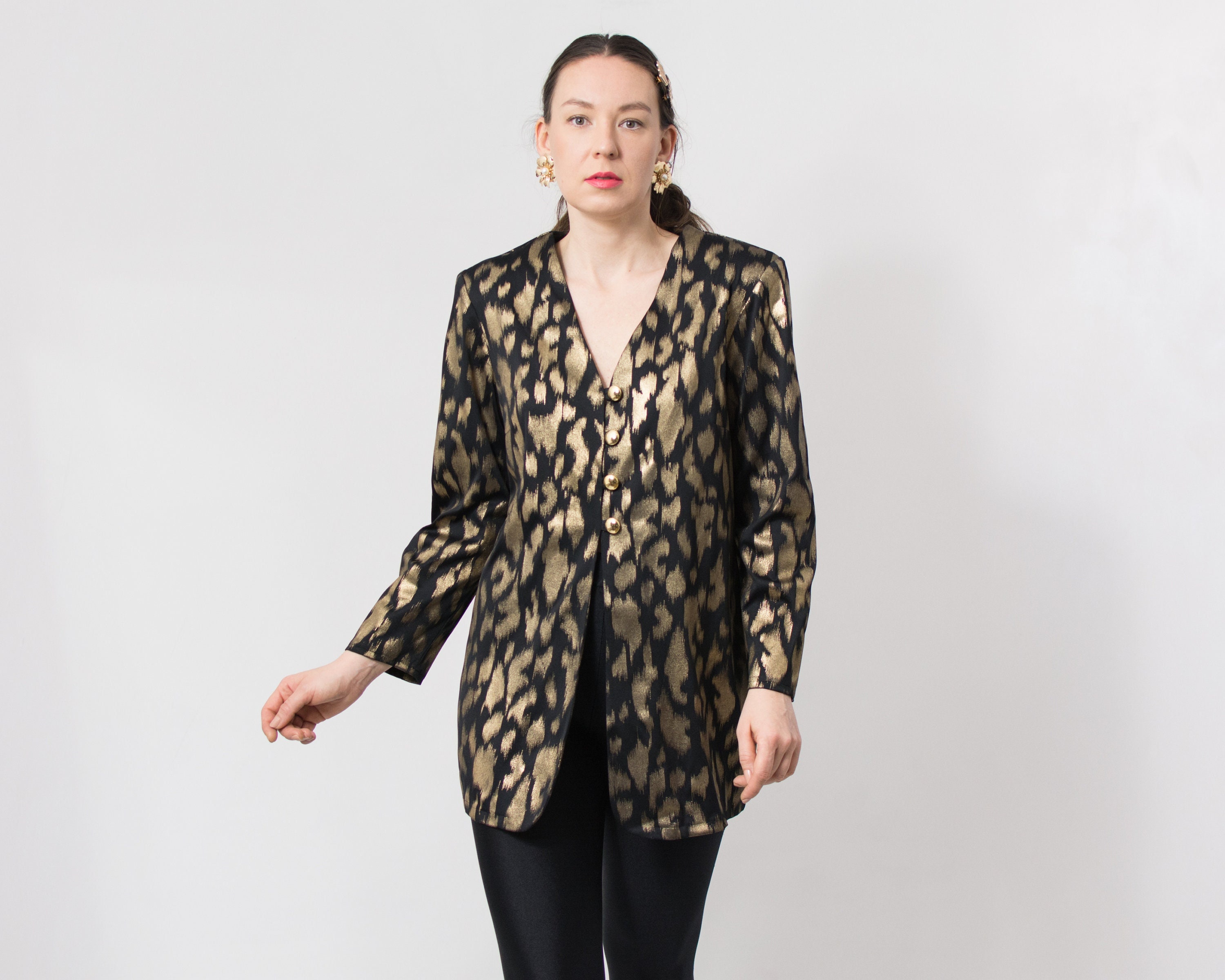 Black leopard blazer new arrivals