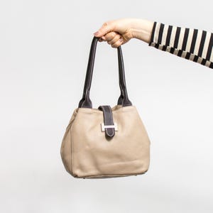 Bolso de piel beige Bolso bandolera vintage cuadrado para mujer