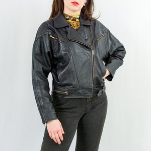 ◆DEINET◆ RACING BIKER LEATHER JACKET IN BLACK KDTJI4F8211 Racing Leather Jacket - Black | Parallel