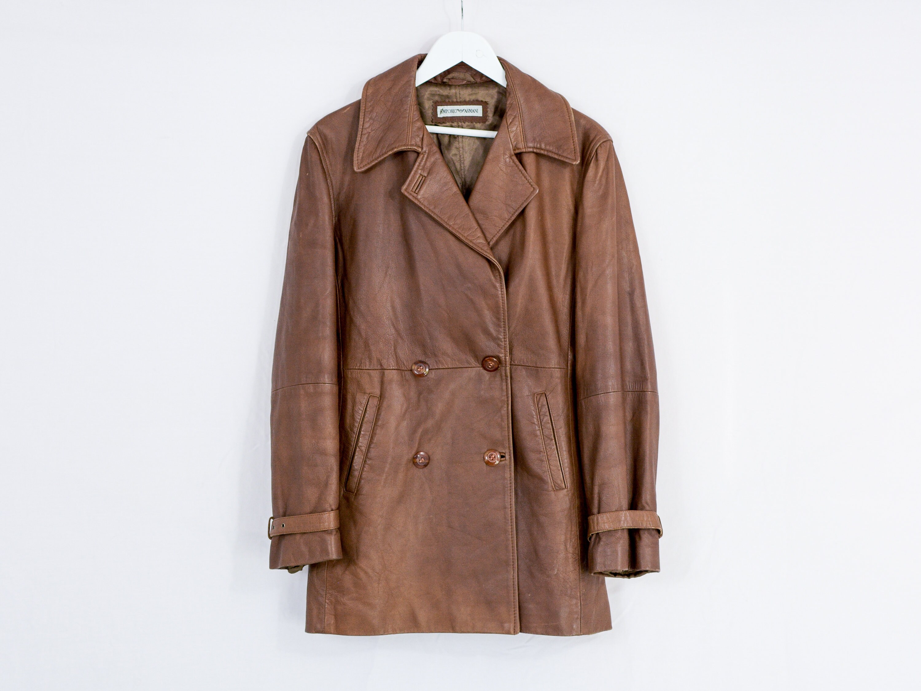 Emporio Armani Leather Jacket Vintage Goatskin Autumn Women Emporio Armani Leather Jacket Vintage Goatskin Autumn Women