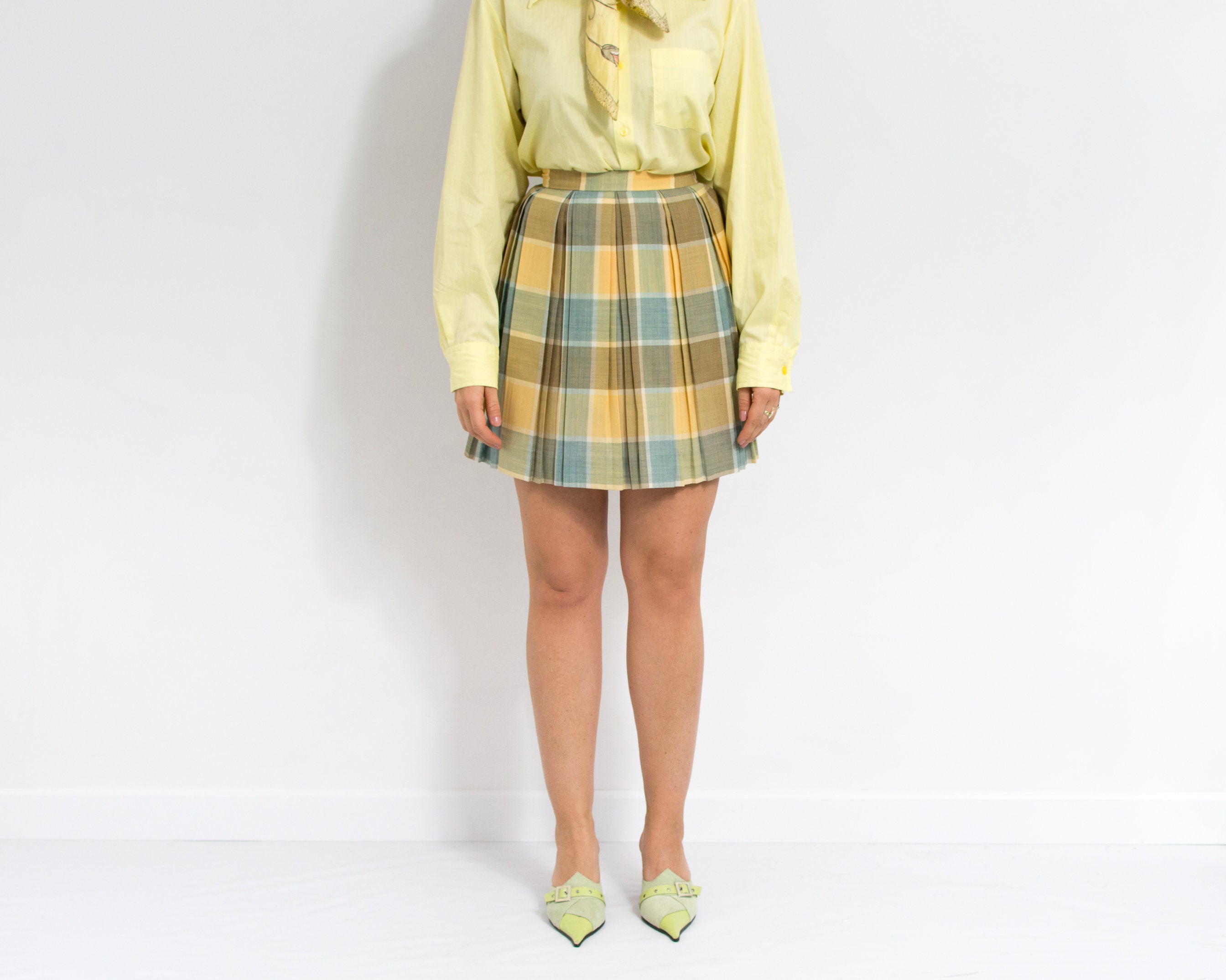 Preppy Plaid Mid-Calf Skirt