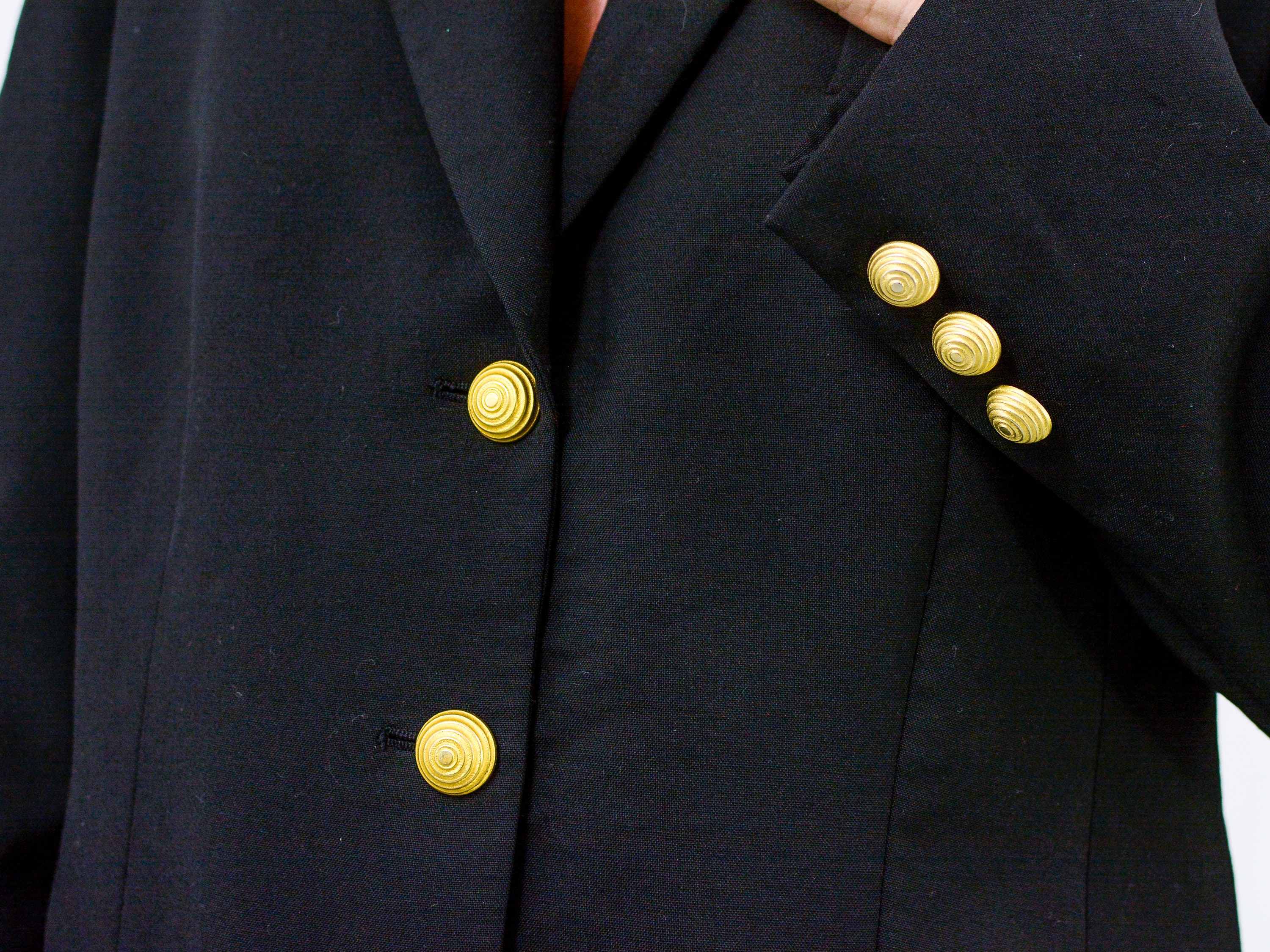 Black Blazer Gold Buttons Vintage Oversized Jacket 80s Women Christine XL Etsy UK