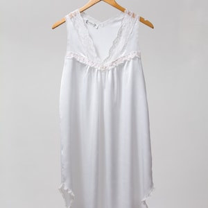 Christian Dior Vintage sleeping dress boho satin white romantic women size XS/S image 2