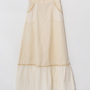 Boho maxi skirt Vintage cotton hippie beige women size M/L image 9
