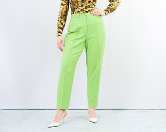 comfort fit cotton pants - pistachio green slub