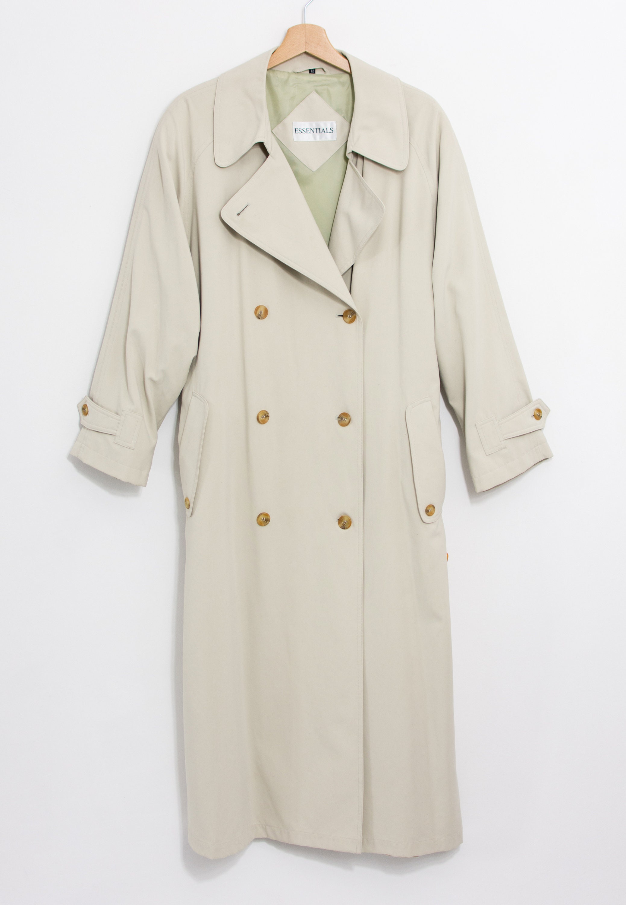 Vintage Light Coat Cream Trench Double Breasted Women - Etsy