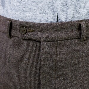 Brown wool pants vintage suit trousers minimalist women Large image 3