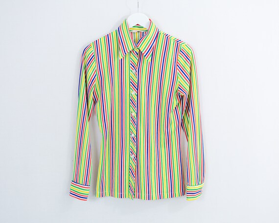 Rainbow Striped Shirt Vintage 70s 