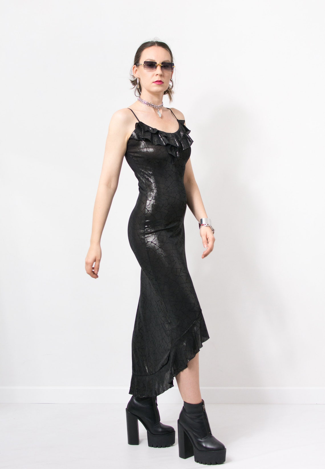 SLIP DRESS TEODORA NERO