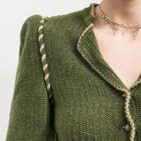 Trachten cardigan wool puff sleeve sweater Julius… - image 3