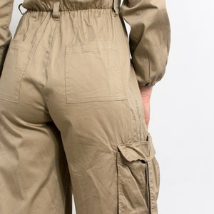 Coveralls vintage jumpsuit cargo wide leg women size M/L image 8