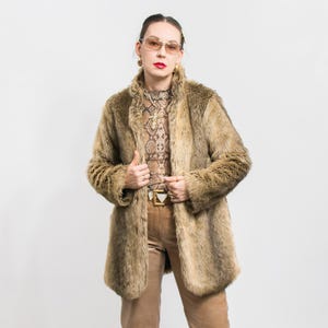 Vintage Faux fur winter jacket women size L