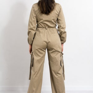 Coveralls vintage jumpsuit cargo wide leg women size M/L image 9