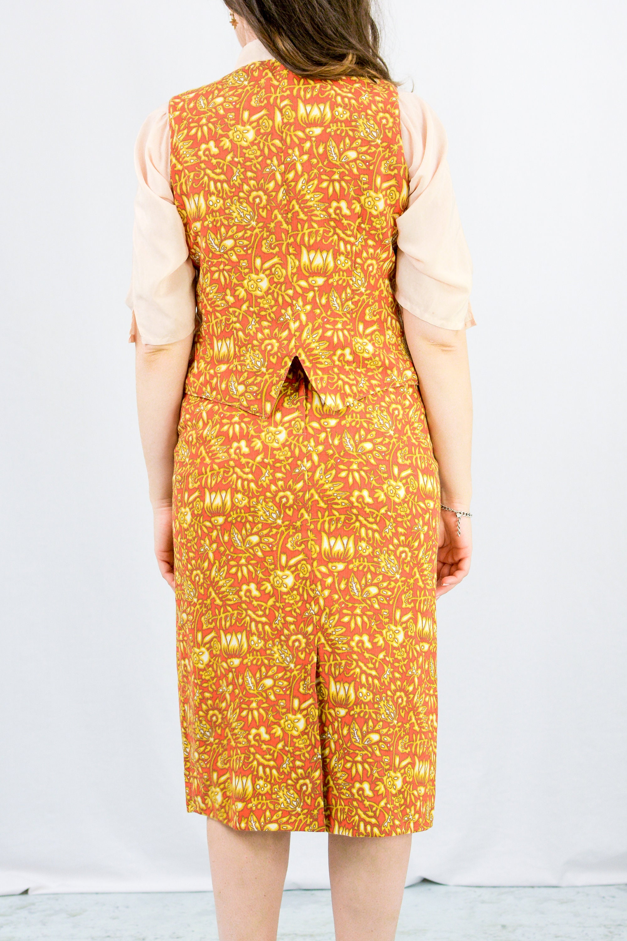 60's/70's Western Skirt Set with Retro Vest by Paddle & Saddle main image 0