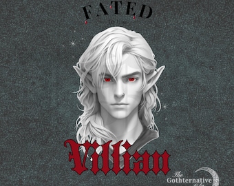 Fated to Villain PNG, Dark Romance Fantasy Design, Bookish Smut Reader Graphic (Instant Download)