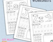 Pre-K Letter Tracing Worksheets A-Z: Alphabet Handwriting Practice (PDF Downloadable)