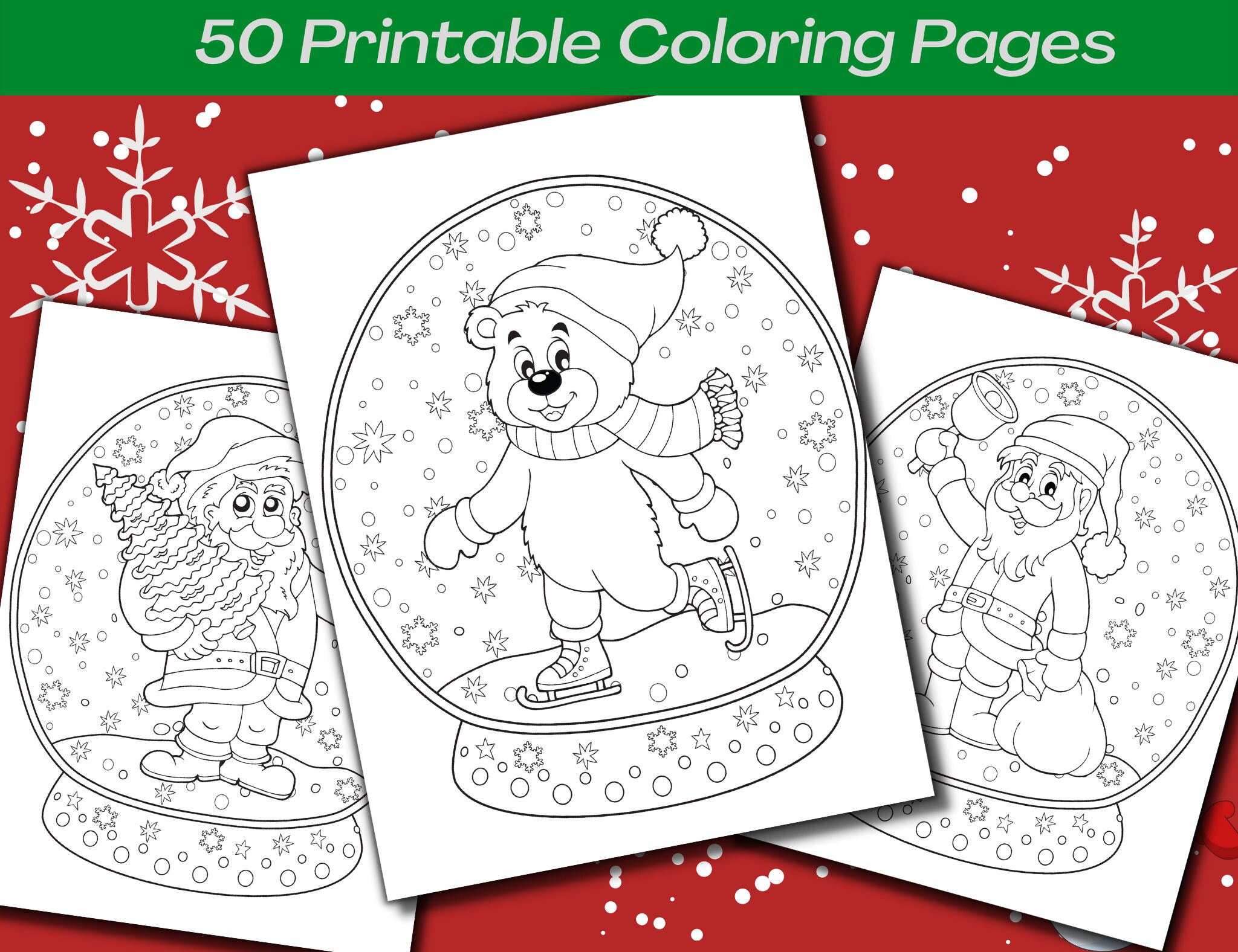 Christmas Coloring Pages 50 Printable Christmas Coloring - Etsy