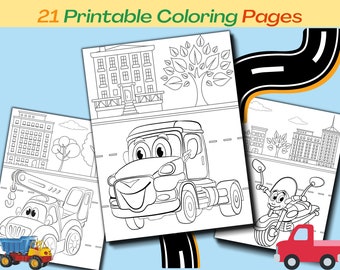 Vehicle Coloring Pages - 21 Printable Vehicle Coloring Pages, Boy Birthday Party Activity, Car Birthday, Coloring Pages For Kids