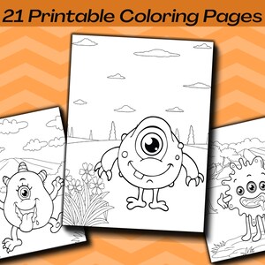 Monster Coloring Pages - 21 Printable Monster Coloring Pages, Boys Birthday, Monster Birthday, Coloring Pages For Kids, Halloween Party