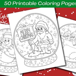 Christmas Coloring Pages - 50 Printable Christmas Coloring Pages, Christmas Party Activity, Coloring For Kids