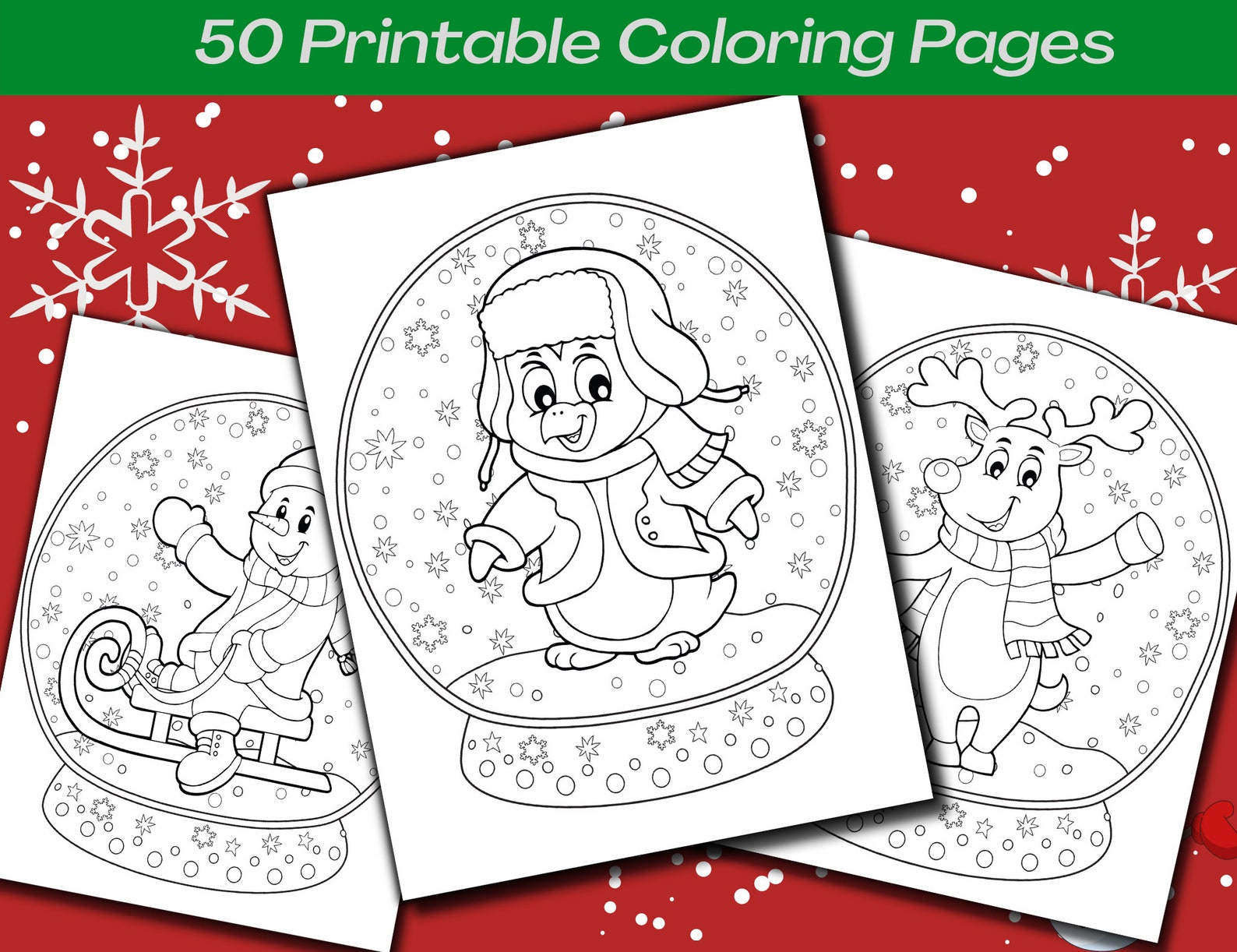 Christmas Coloring Pages 50 Printable Christmas Coloring - Etsy