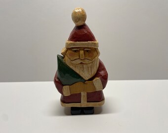 Vintage Santa Wooden Folk Decoration