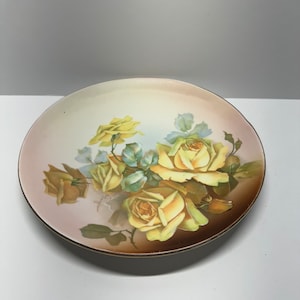 Yellow Rose Floral Plate