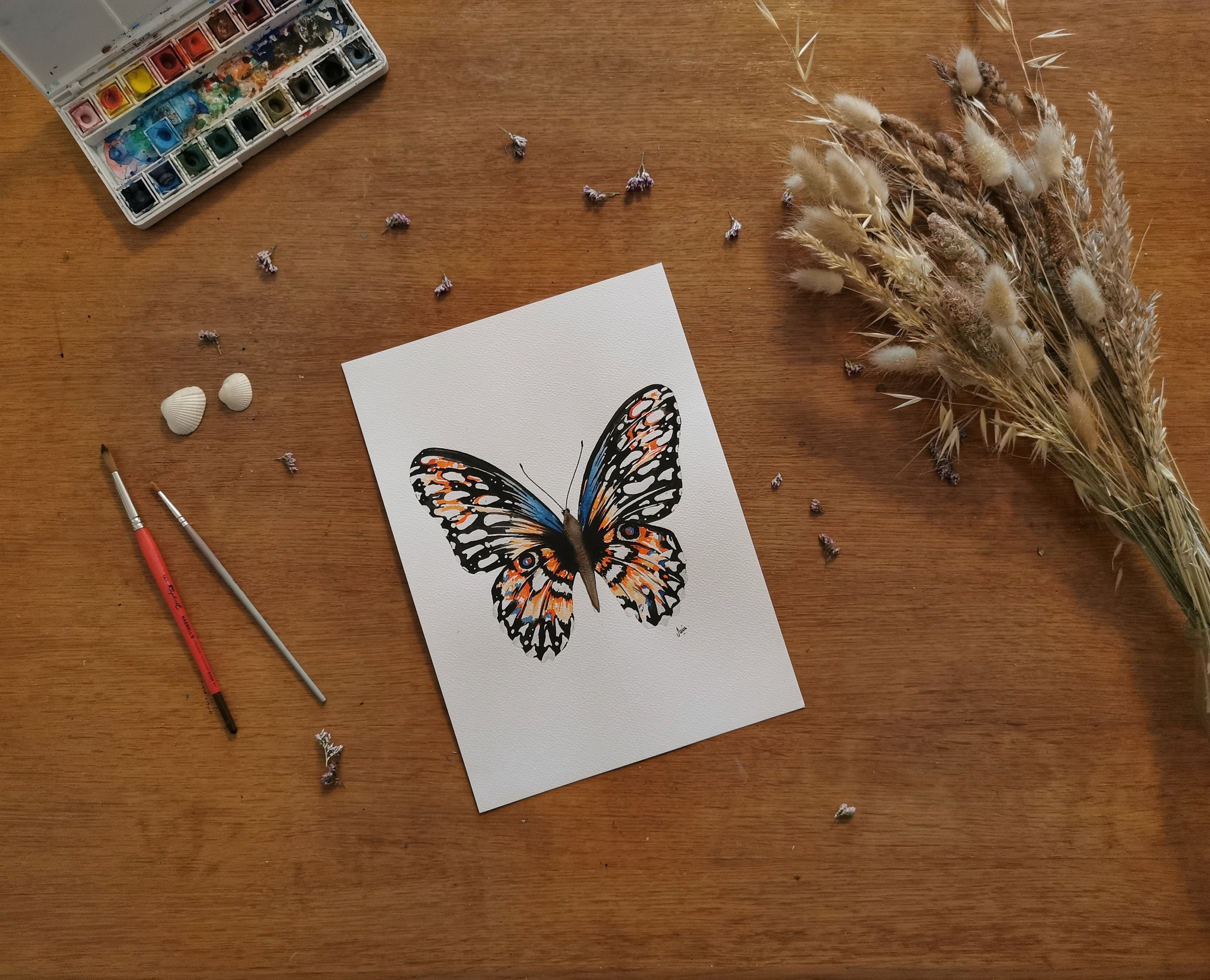 Papillon Bleu & Orange | Petit Modèle