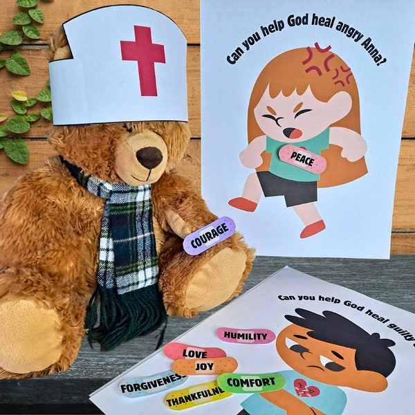 Jesus Calls Levi (Matthew) Medical Kids Activity-Cut and Tape Christian Healing Craft with Hat, 8 Patient Pages, and Bandages