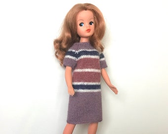 Doll Knitting Pattern for 11-12 inch Fashion Dolls 60s Style Dress